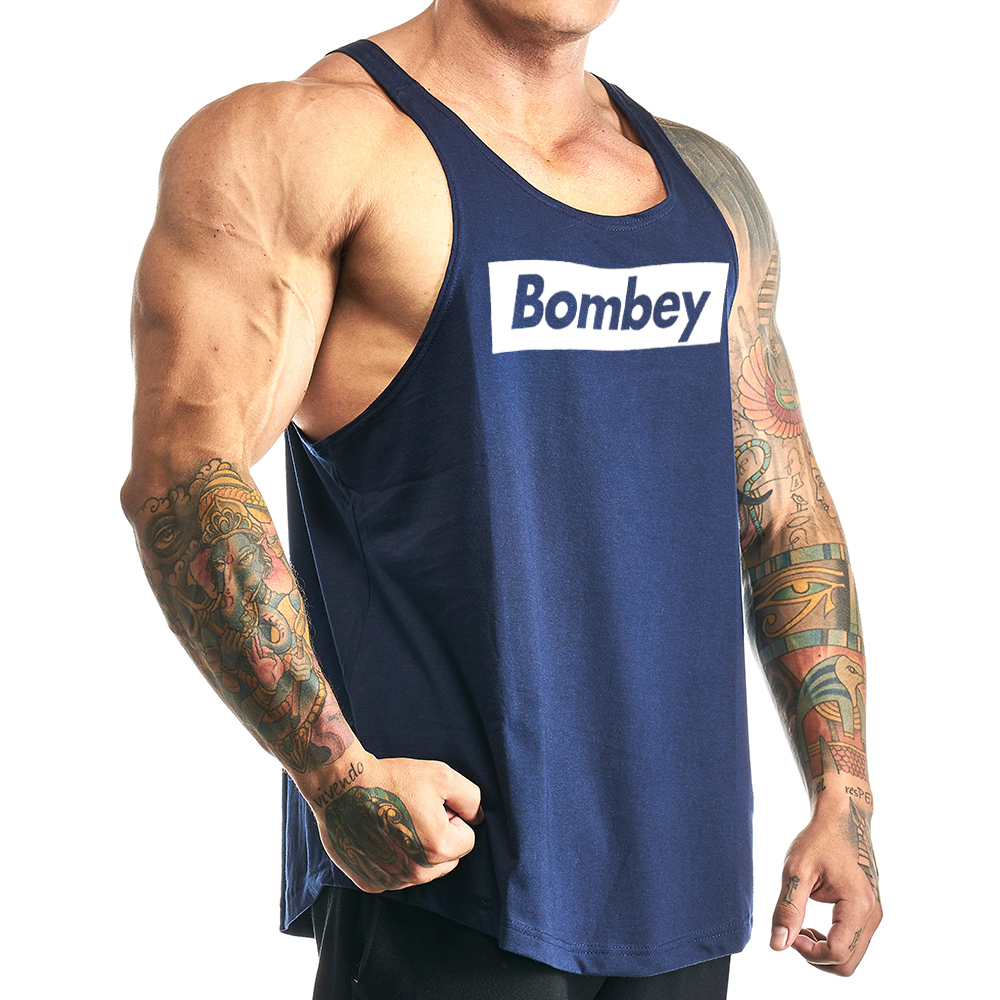Regata Masculina Cavada Algodão Azul Marinho - Bombey