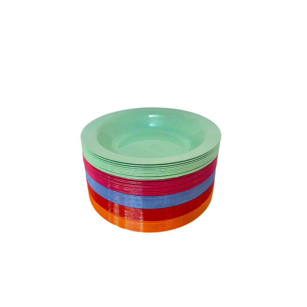 Kit Pratos Fundos Redondos de Plástico para refeições -10,20,30