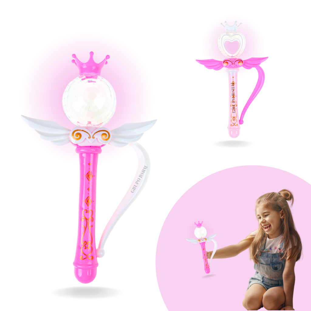 Varinha Mágica Com Luz Brinquedo Infantil Menina Fadinha
