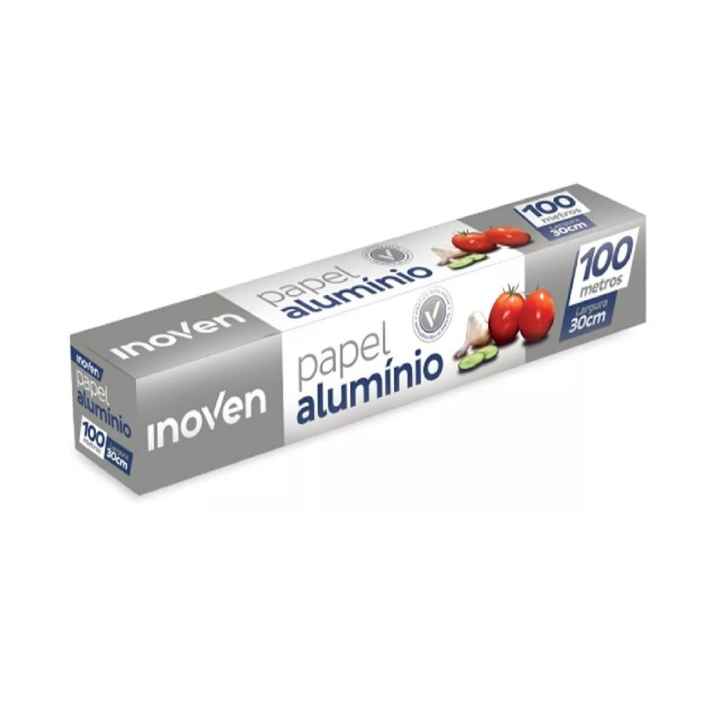 Rolo Bobina Papel Aluminio 30cm X 100 Metros Longo
