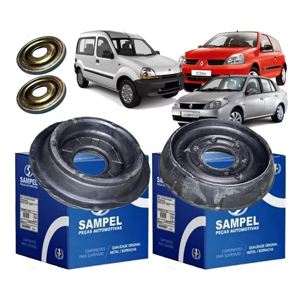 Coxim Sampel + Rolamento Amortecedor Dianteiro Renault Clio 1998 1999 2000 2001 2002 2003 2004 2005 A 2006