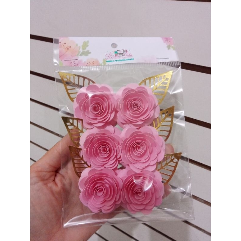 ENVIO RÁPIDO!!! Mini Flores de papel...kit com mini flores e folhas em Oferta na Shopee