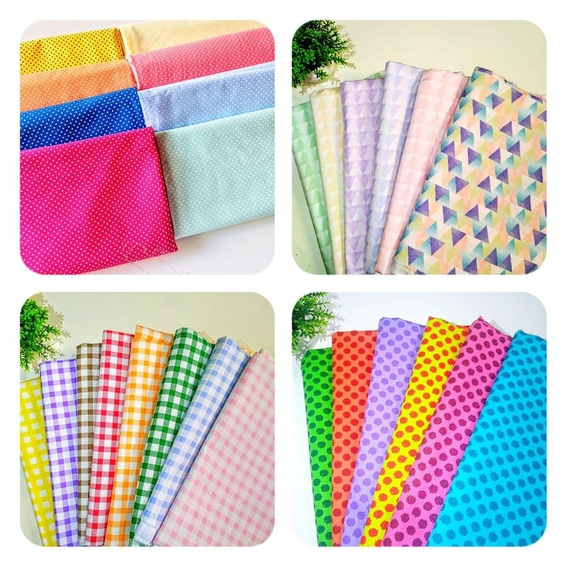 Kit Tecido Tricoline Retalhos poá xadrez 25cm x 50 em Oferta na Shopee
