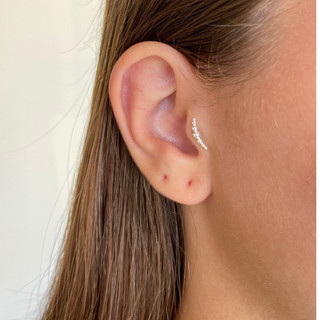 Piercing De Prata 925 Para Furo Tragus Orelha Bolinhas em Oferta na Shopee