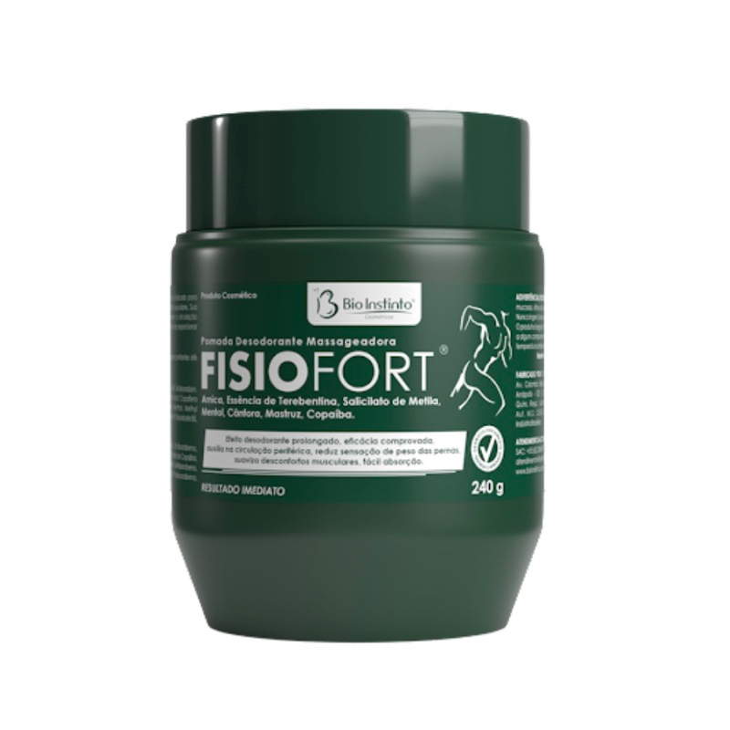 Pomada Gel FISIOFORT Verde Para massagem Pote 240g- Bioinstinto