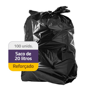 Saco De Lixo Preto 20L Uso Doméstico Escritório Hotel Casa