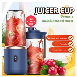400ML Espremedor Elétrico Mini Liquidificador Portátil 6 Lâminas De Suco De Alimentos Misturador Leite Smoothie em Oferta na Shopee