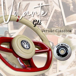 Volante Direção Esportiva Gti Vermelho Vw Fusca Brasília Variant Buggy Bugre Kombi Todas Parati
