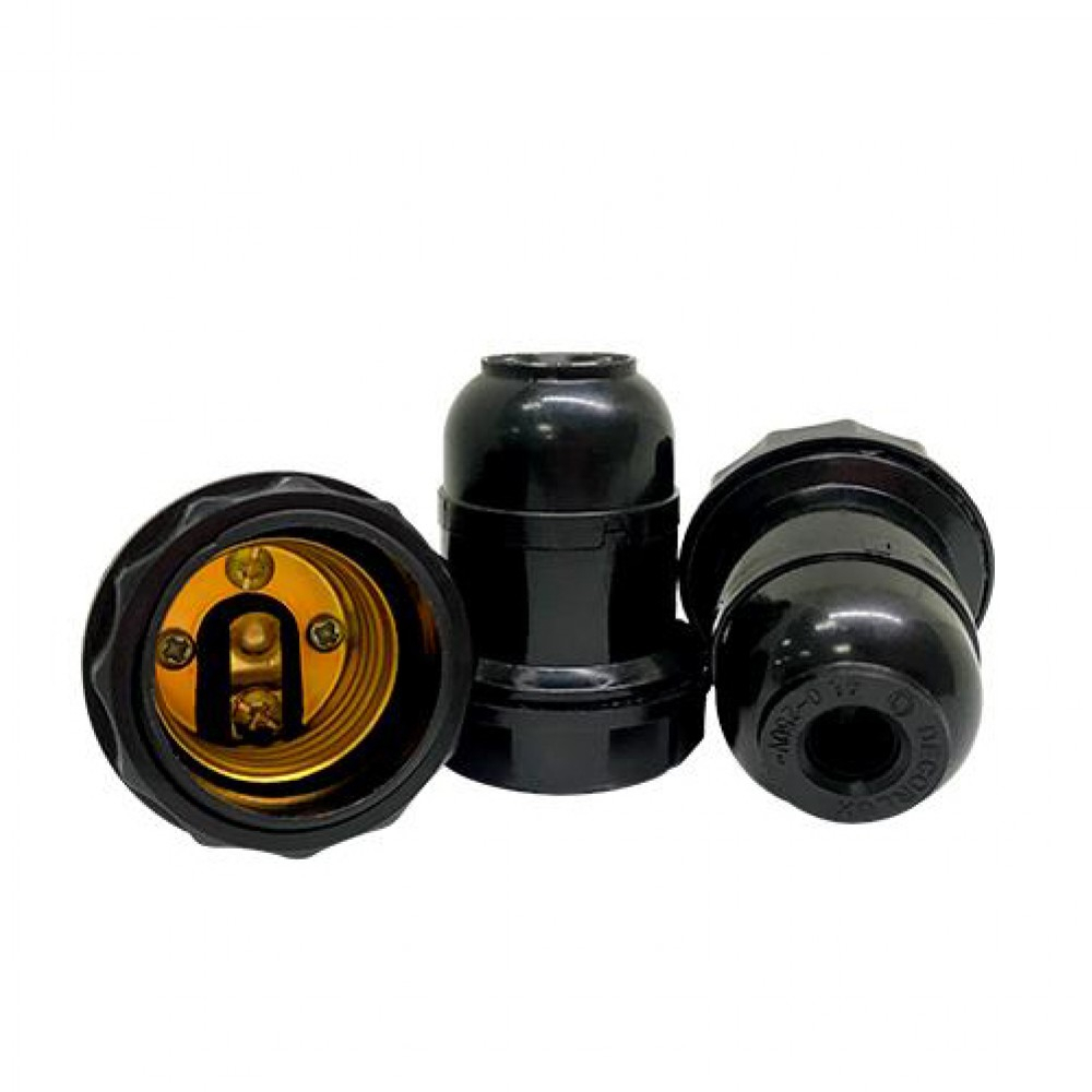 Bocal Soquete Para Abajur E27 2a 250v Preto - Decorlux
