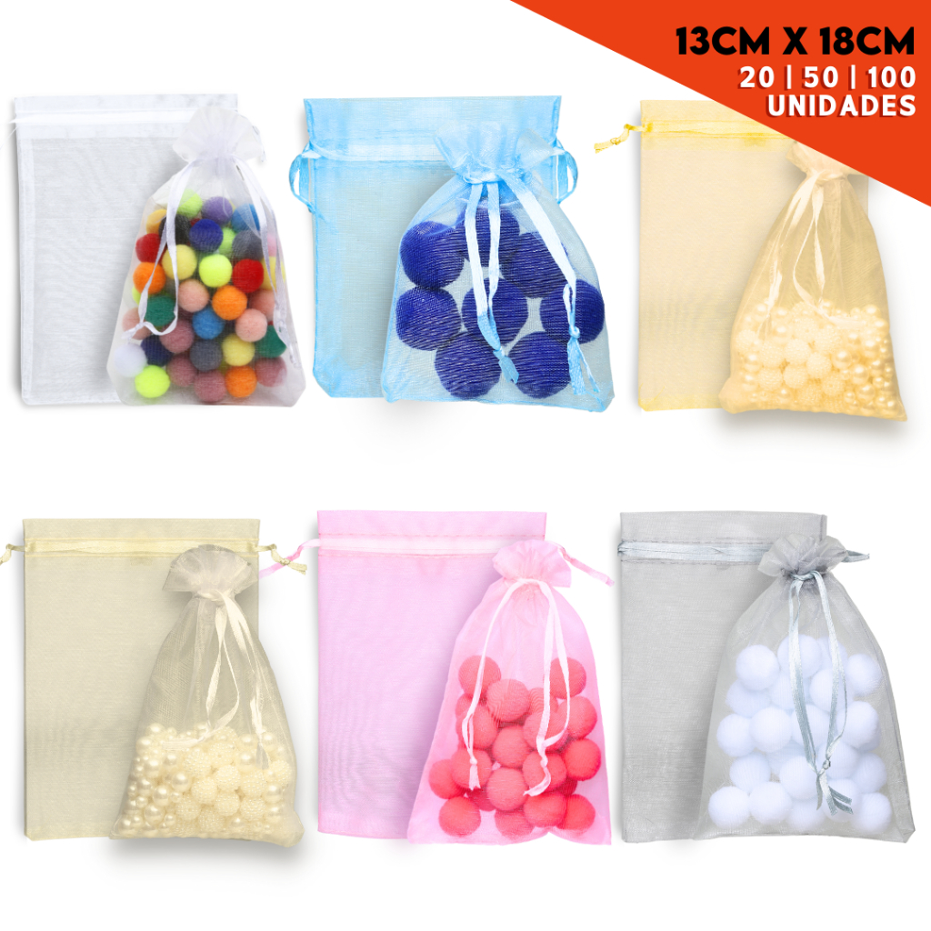 Saco Organza - Saquinho Para Lembrancinha 13x18 Diversas Cores - 20/50/100 Unidades - Nybc em Oferta na Shopee
