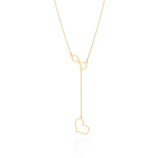 Gargantilha Rommanel Gravata Amor Eterno Coração Infinito 45cm 532068 em Oferta na Shopee