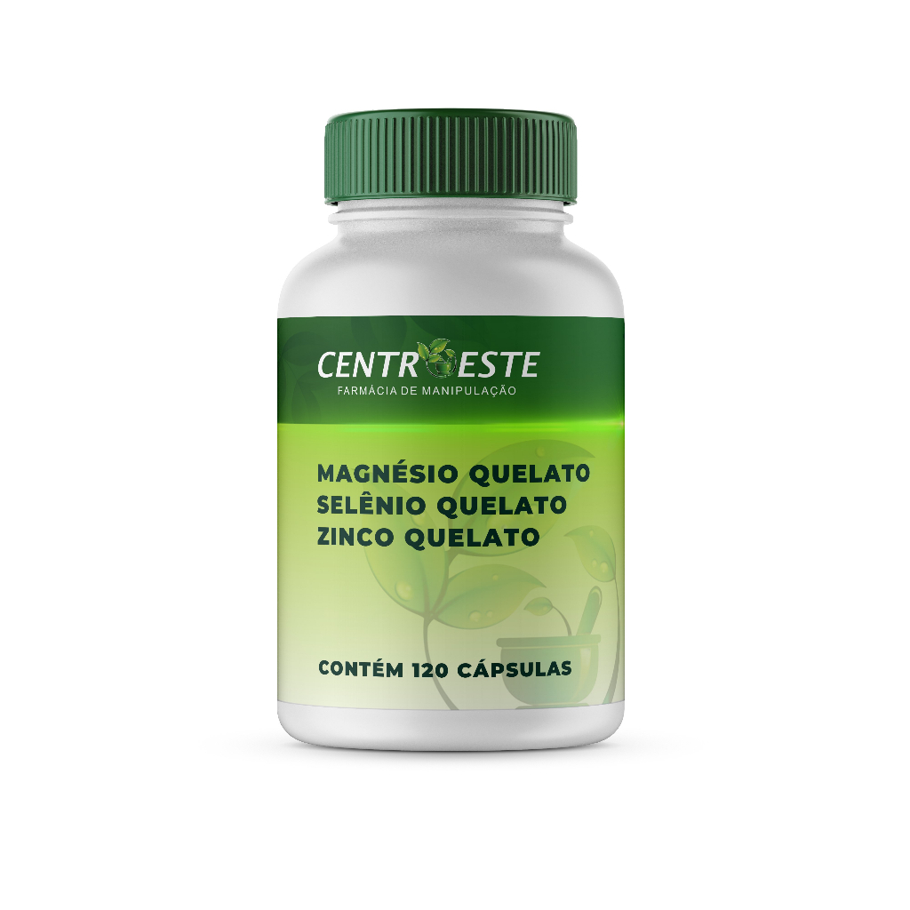 MAGNÉSIO QUELATO 200MG + SELÊNIO QUELATO 100MCG + ZINCO QUELATO 25MG 120 CÁPSULAS