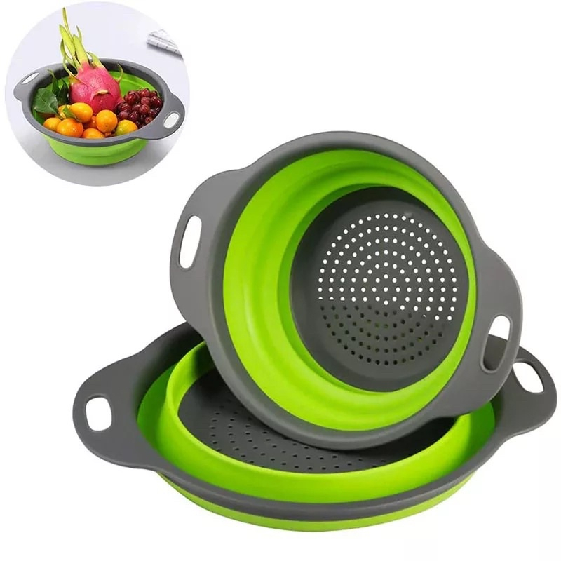 Escorredor Dobravel Retratil de Silicone para Macarrão Massas Legumes Saladas e Frutas de Cozinha e Restaurante em Oferta na Shopee