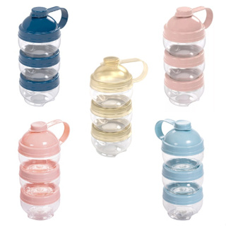 Kit Potes Dosador Com 3 Dispenser Leite Em Po Bebe Azul -Rosa e Dourado REF 74 em Oferta na Shopee