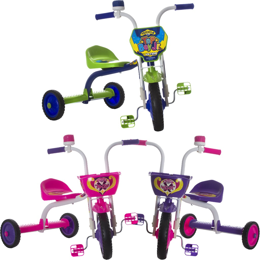 Triciclo Infantil Motoca Menina e Menino Brinquedo Ultra Bikes Criança 2 3 4 5 6