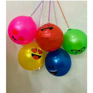 Bola Borracha Poing Poing Com Cordão Mola 23cm Brinquedo Super Divertido, Fanwix