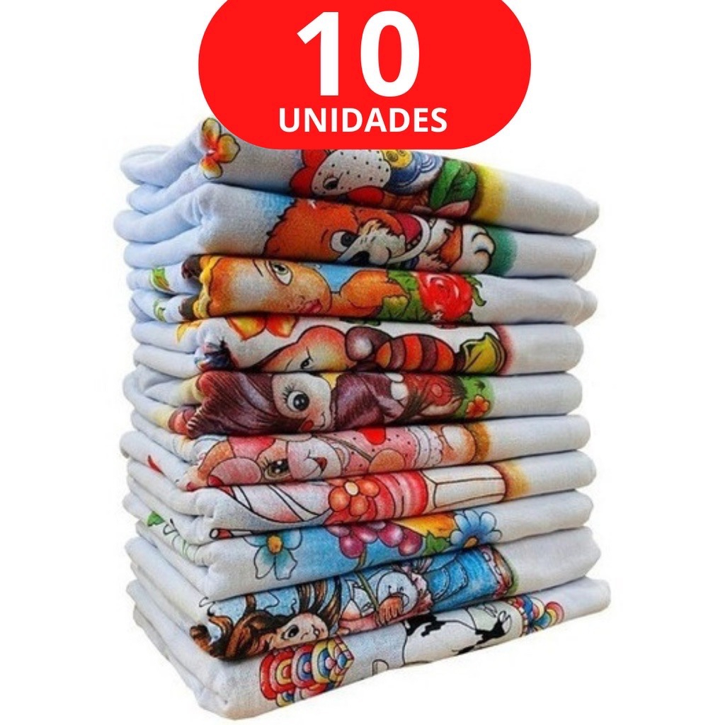 10 Pano De Prato ou pia  Estampado Com 10 Peças