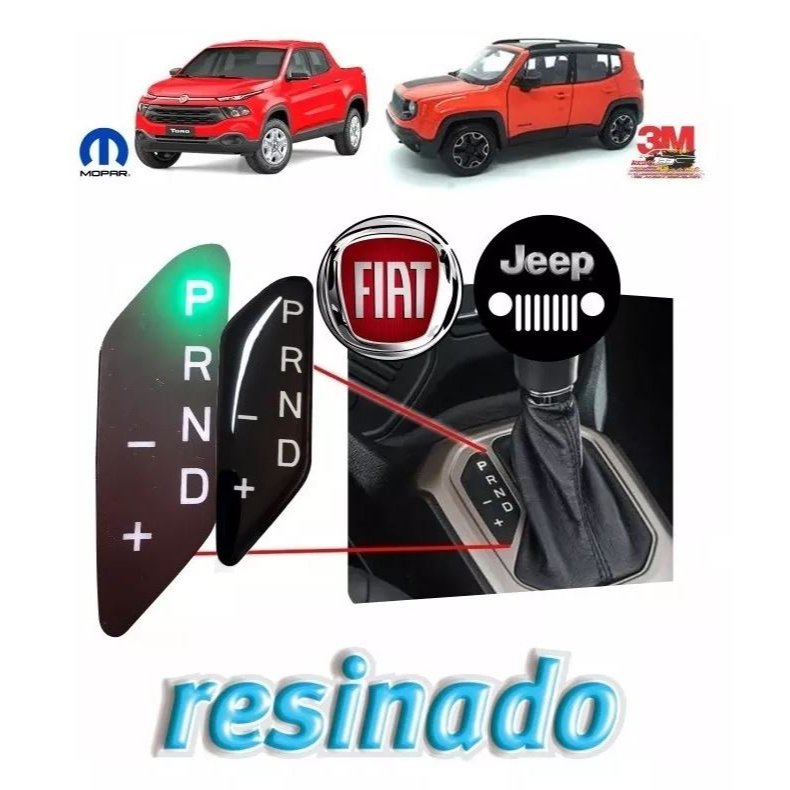 Fiat Toro Jeep Renegade Kit Adesivo Seletor Do Câmbio