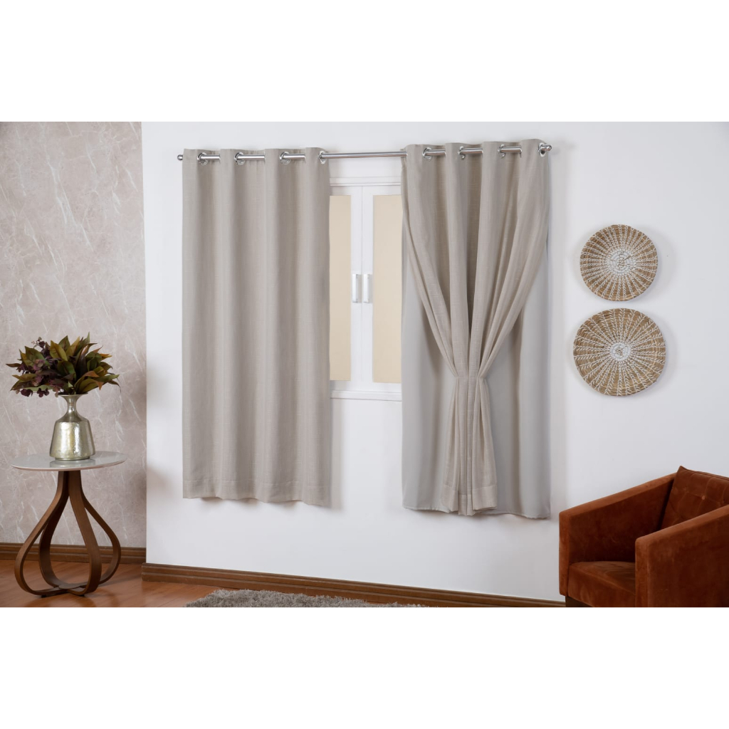 Cortina Linho Gaze Com Forro Blackout Tecido Para Janela 2.50x1.70 Quarto Sala em Oferta na Shopee