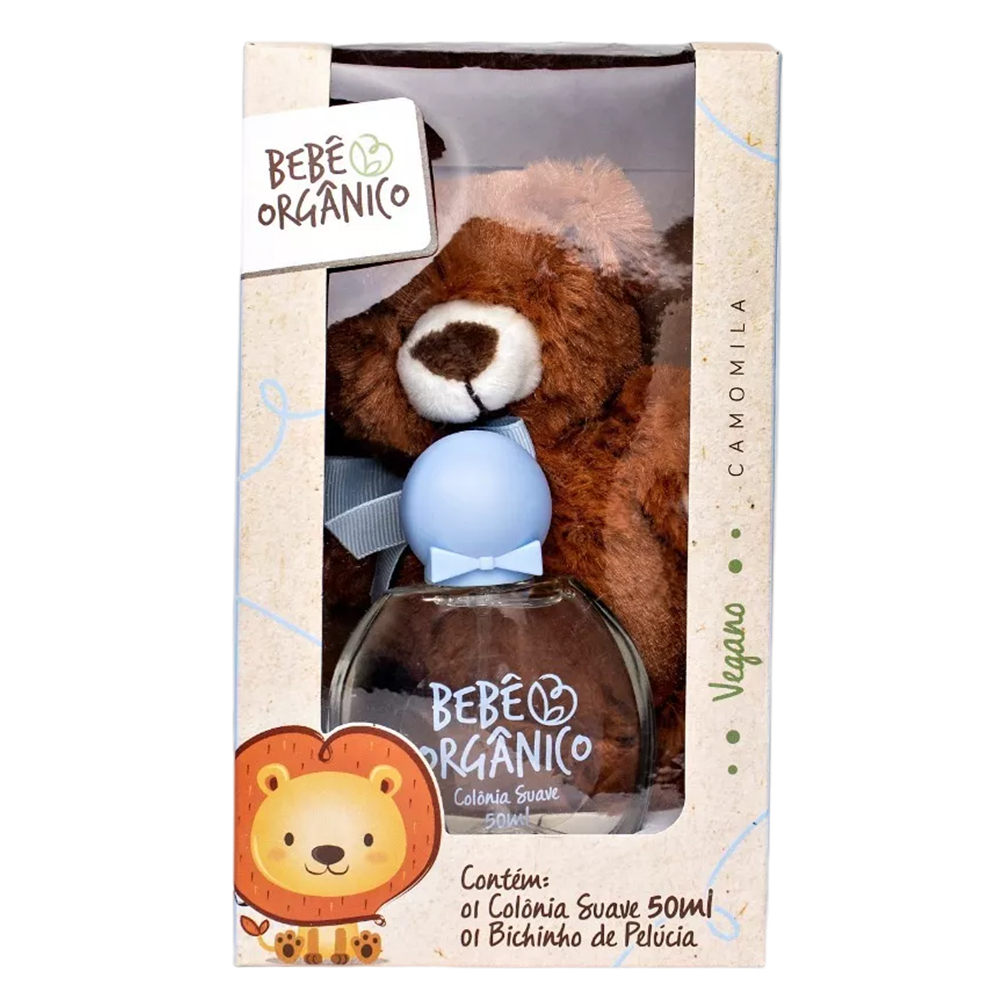 Kit Presente Colônia Suave + Bichinho de Pelúcia Azul Bebê Orgânico - 60 ml