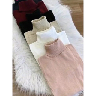 (Lá1)Blusa de frio gola alta cacharrel tricot básica em Oferta na Shopee