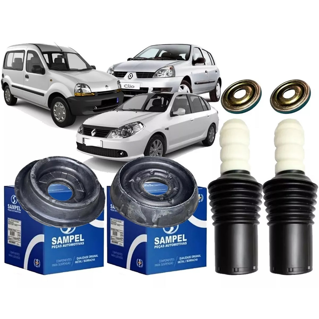 Coxim Sampel + Rolamento Batente e Coifa Amortecedor Dianteiro Renault Symbol 2009 2010 2011 2012 A 2013