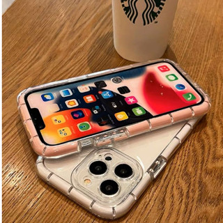 Capa transparente com borda colorida estilo canudinho para iPhone