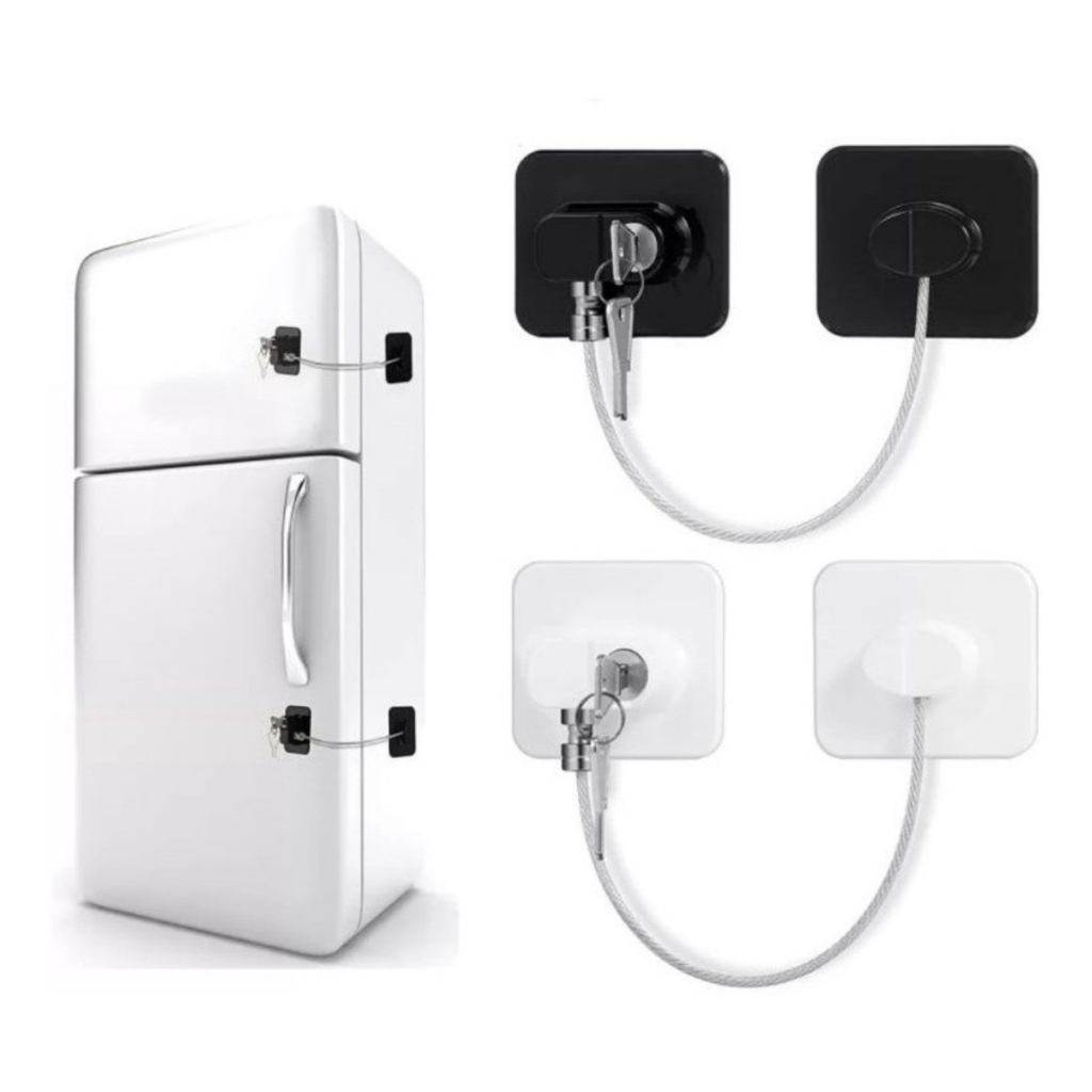 Kit Trava de Porta de Armário Tranca Cadeado Segurança Do Bebê Geladeira Freezer Gaveta Janela Porta Com Chave