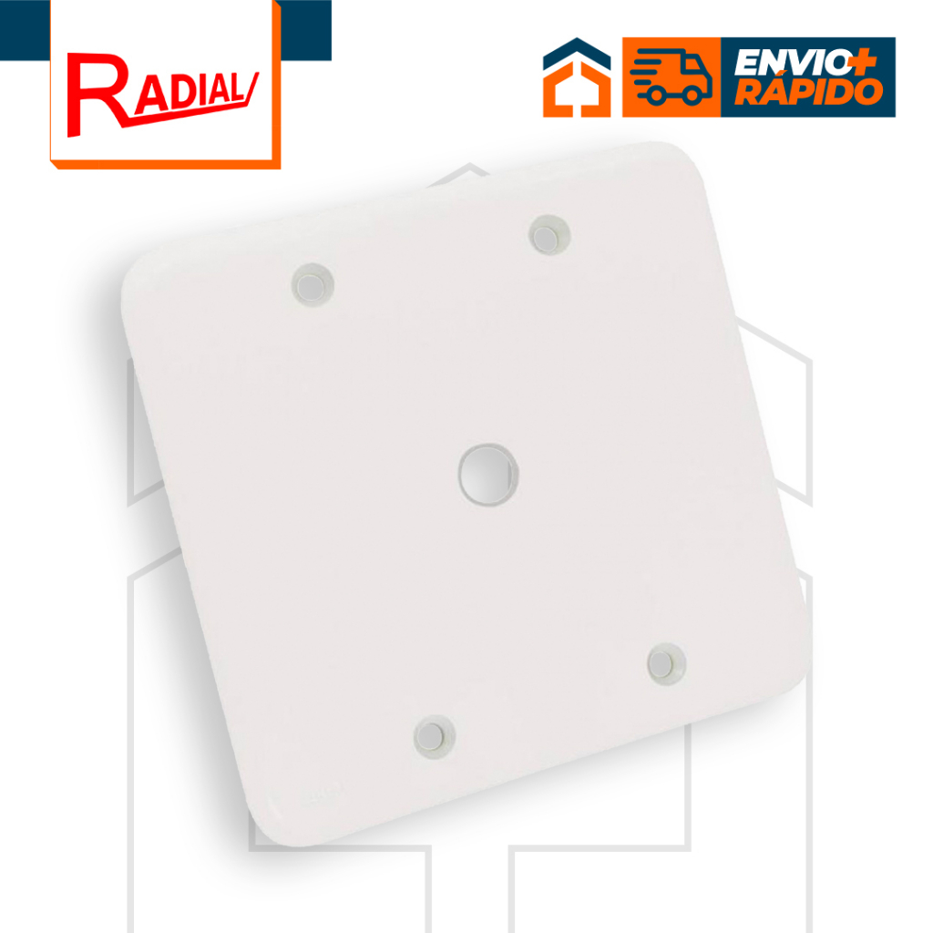 Placa Espelho Tampa 4x4 Com Furo Para Saída de Fio Cabo Modelo Pollar Radial Tomadas e Interruptores