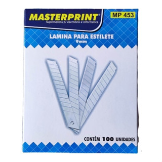 100 Peças Lâmina Estilete 9mm Masterprint Premium