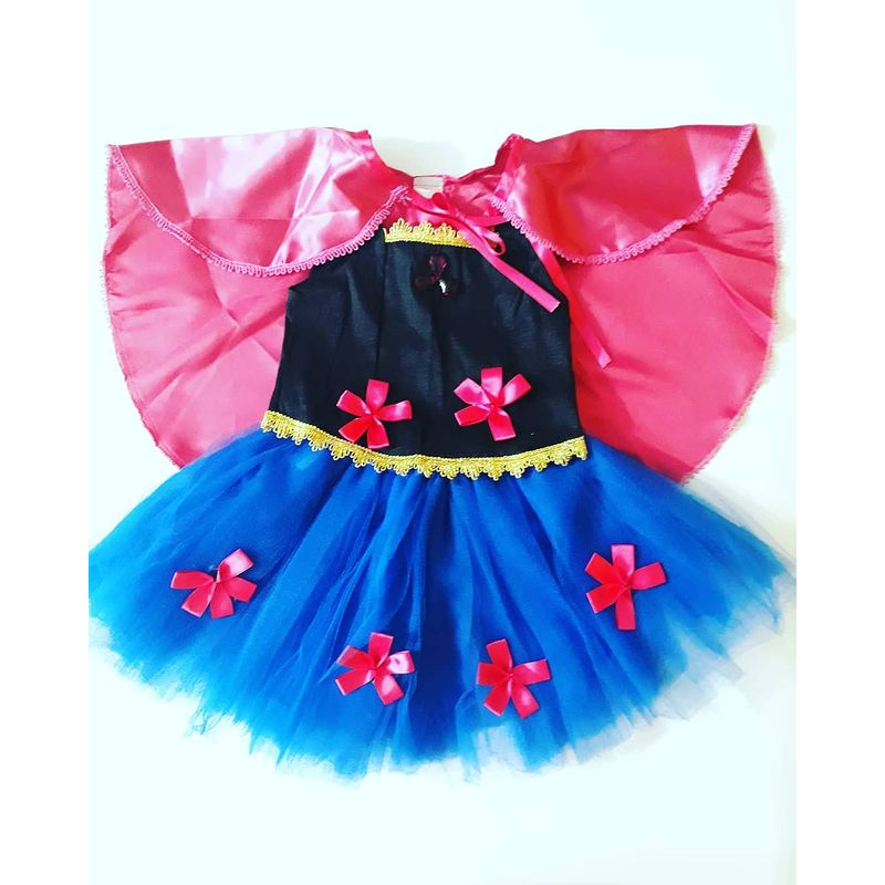 Conjunto Cropete Capa e Saia Princesa Anna - Frozen - Sem Arco