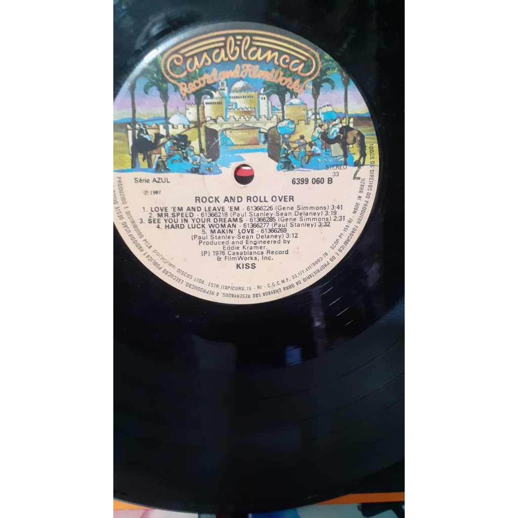 DISCO VINIL-LP- KISS  ROCK AND ROLL OVER-1981- NACIONAL -RARO
