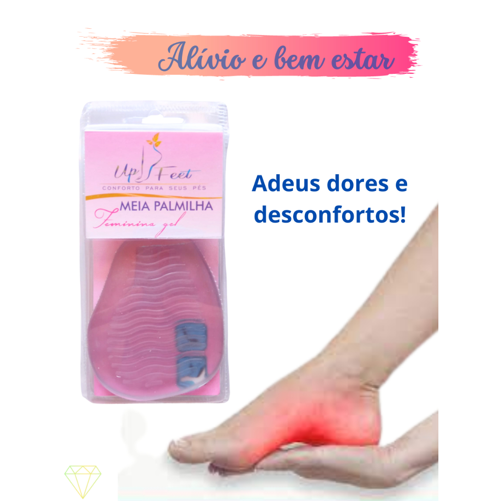 Par De Palmilhas UP FEET Silicone Gel Ortopédica Anti Impacto Anatômica Confortável P/ Bota Coturno Tênis Gel