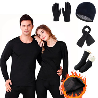 Kit Frio Blusa + Calca Térmica Luvas Meias Touca E Cachecol KIT-INV01