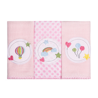 Pano De Boca Babete Bordado Bebê  40x40cm  Karinho - C/3 Unidades em Oferta na Shopee