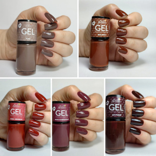Esmalte Kit 5 Esmaltes Outono Efeito Gel Bella Brazil 9ml 806 812 855 854 845 Secagem Rapida UV em Oferta na Shopee