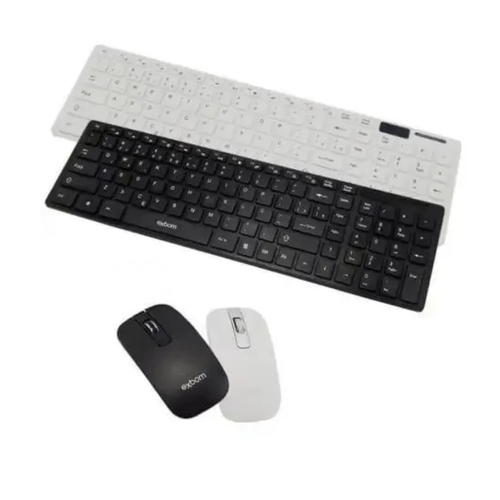 Kit Teclado e Mouse Sem fio 2.4G Exbom Bk-S1000