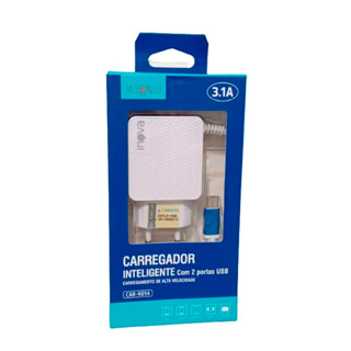 Carregador Com 2 USB Inova/Basike 3.1 Micro