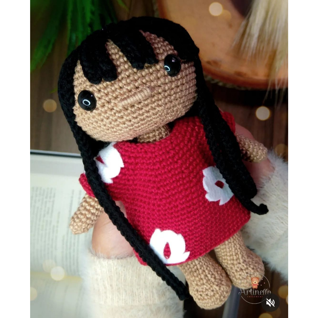 Boneca Lilo amigurumi croche Lili&Stitch decoração