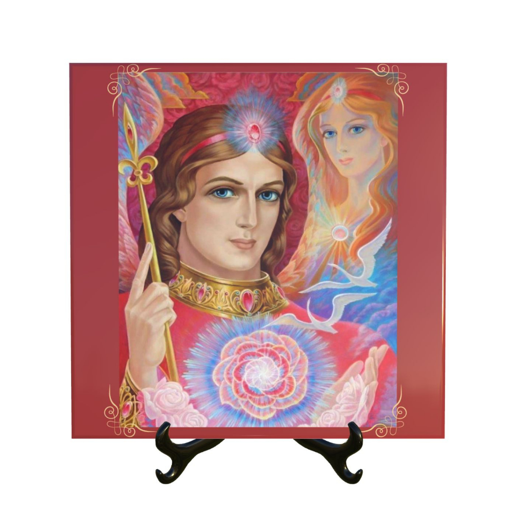 Quadro Azulejo Mestre Arcanjo Samuel vários tamanhos decoração presente místico lembrancinha