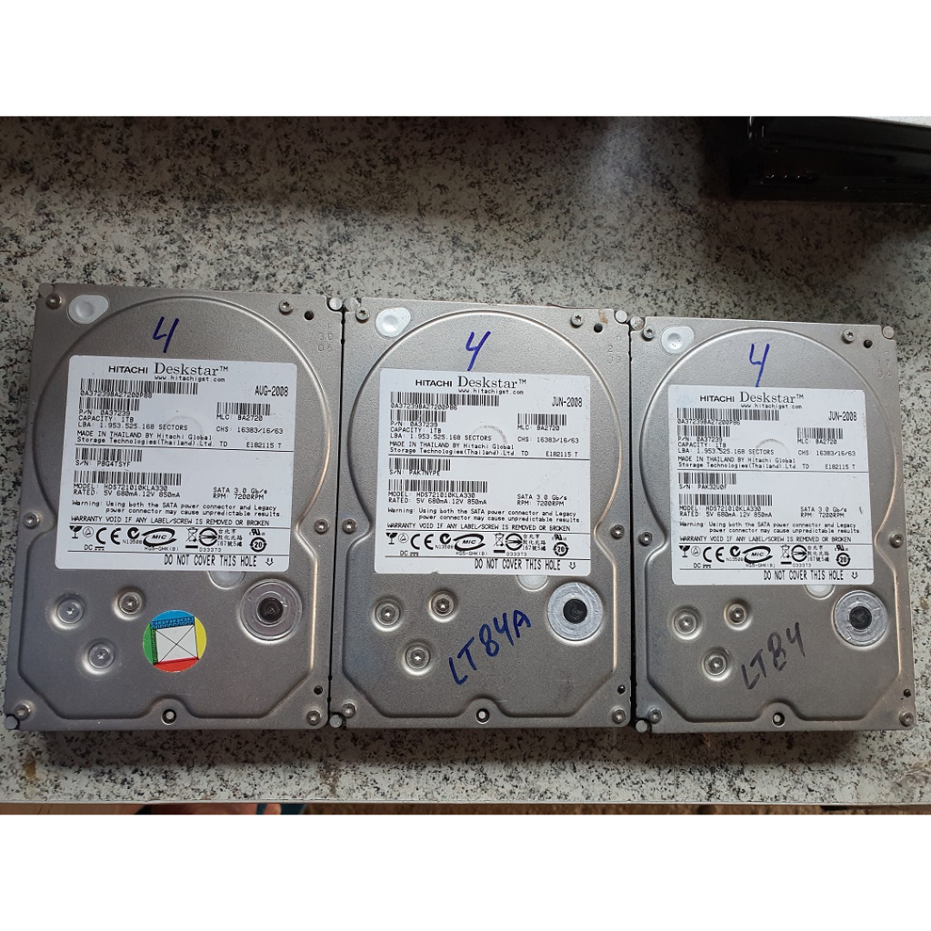 Kit 3 Hds 1 Tb Hds721010kla330 - Com Defeito - Não Acompanha Placa Lógica - Cod: 4