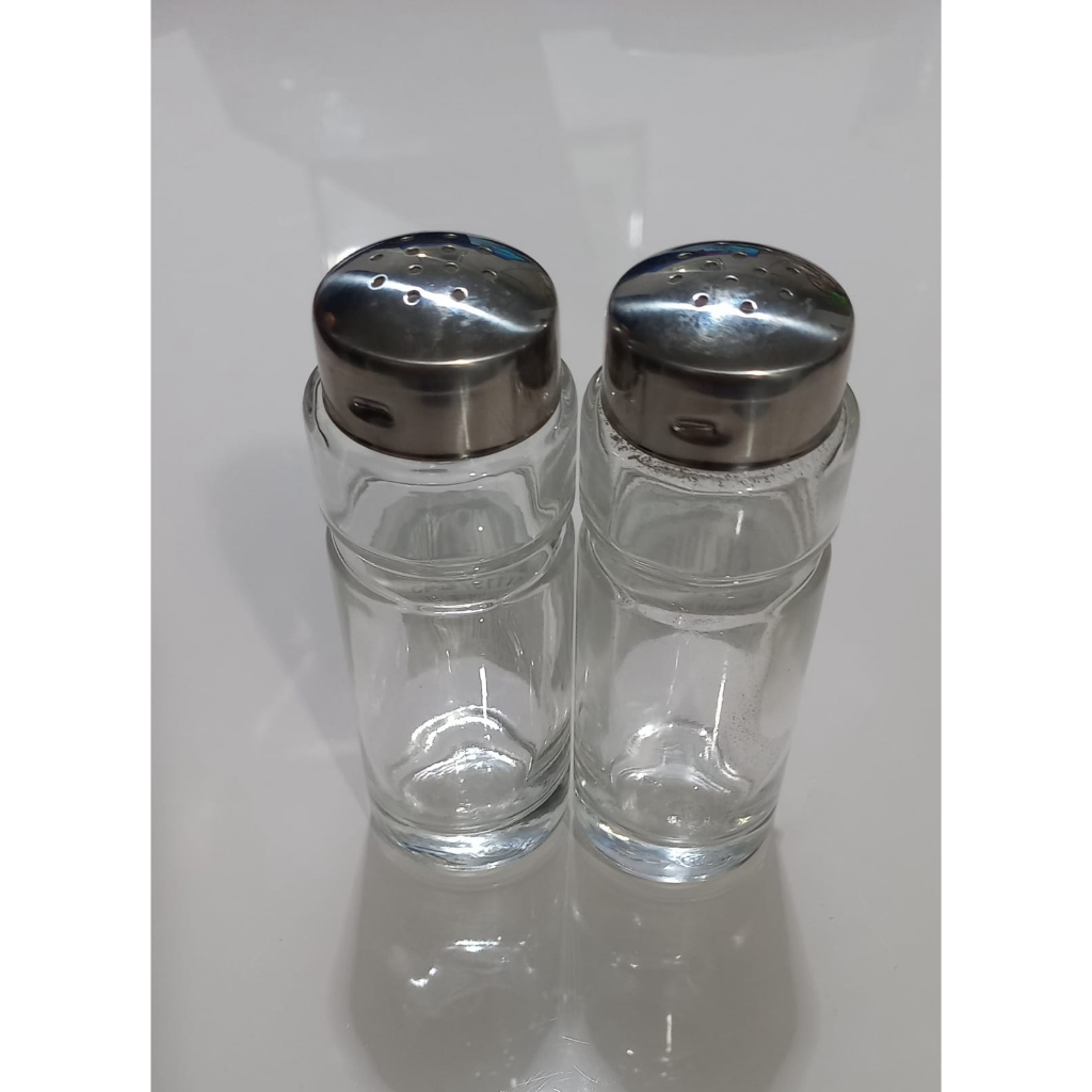 kit Saleiro e Pimenteiro Utility em Vidro Tramontina Tampa Inox 2 peças