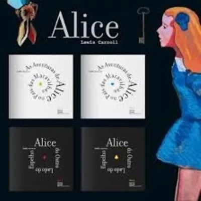 Caixa Alice Lewis Carroll 4 Volumes Editora Expresso Importado Portugal Capa Comum