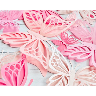 10 Pçs 3D borboletas ROSAS 15CM, para topos de bolo!