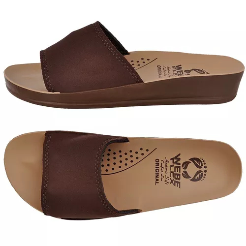 Sandália Feminina Ortopédica Slide Marrom Café Areia Macia Chinelo Ortopédico Anatômico