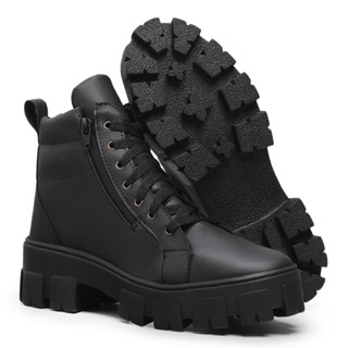 Bota Feminina Coturno Tratorada Cano Curto Blogueira Promoção Top