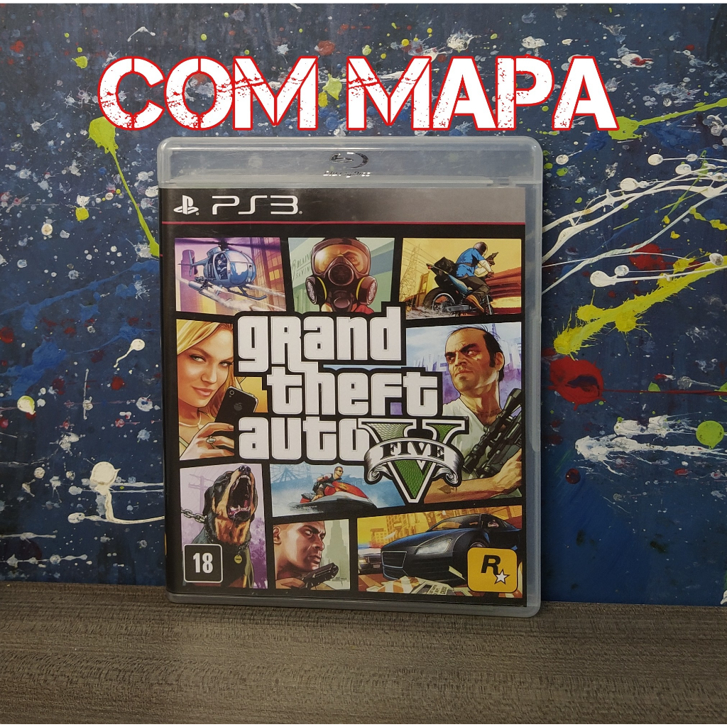 Grand Theft Auto V - GTA 5 | PS3 Mídia Física | Com Mapa Original