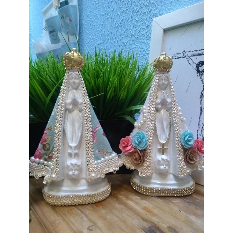 Imagem Nossa Senhora Aparecida 20cm customizada, lindo presente de aniversário, dia das mães.