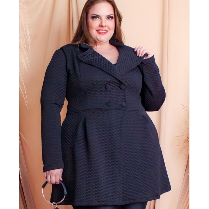 Sobretudo, casaco, blazer feminino plus size I 48 ao 60 em Oferta na Shopee