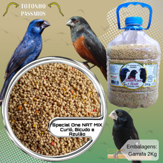 Ração Extrusado 2Kg Special Nat Mix One Azulão, Curió, Bicudo e Demais Pássaros